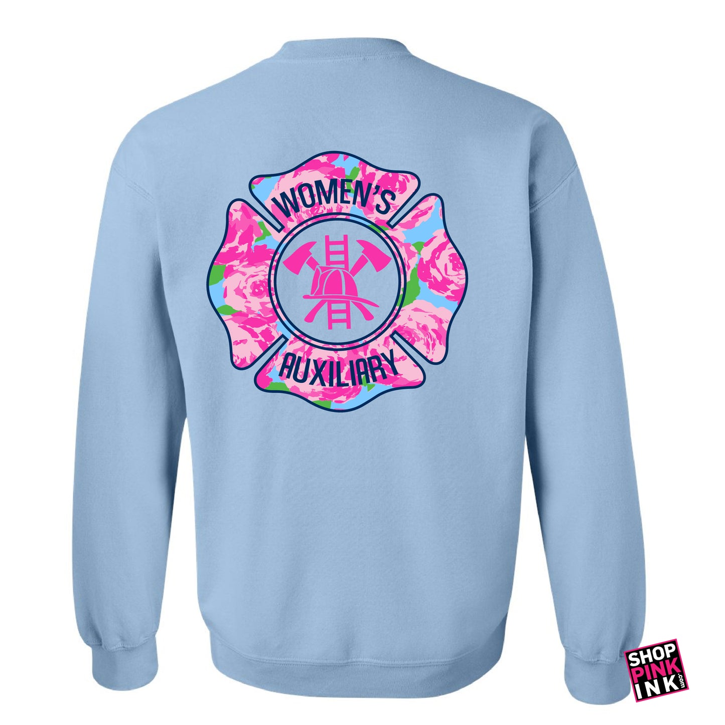 Jonesboro Firefighters Women's Auxiliary - Floral Maltese - Adult Crewneck - 22904