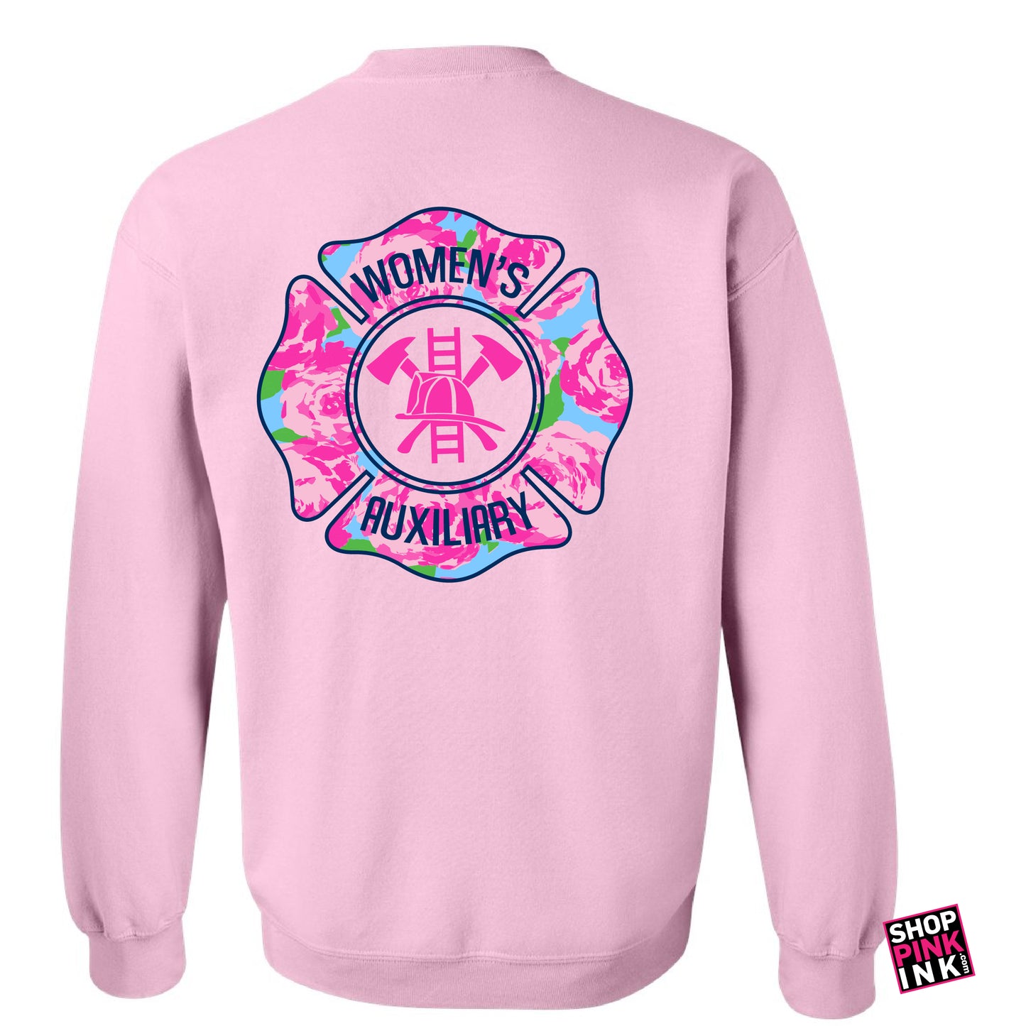 Jonesboro Firefighters Women's Auxiliary - Floral Maltese - Adult Crewneck - 22904