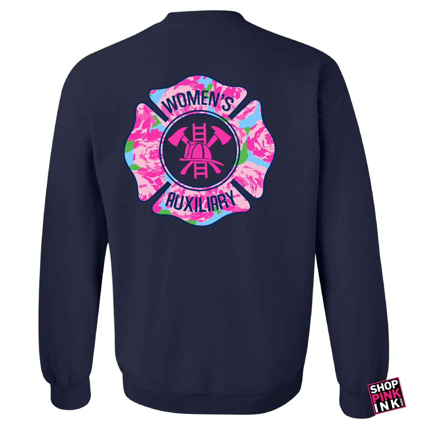 Jonesboro Firefighters Women's Auxiliary - Floral Maltese - Adult Crewneck - 22904