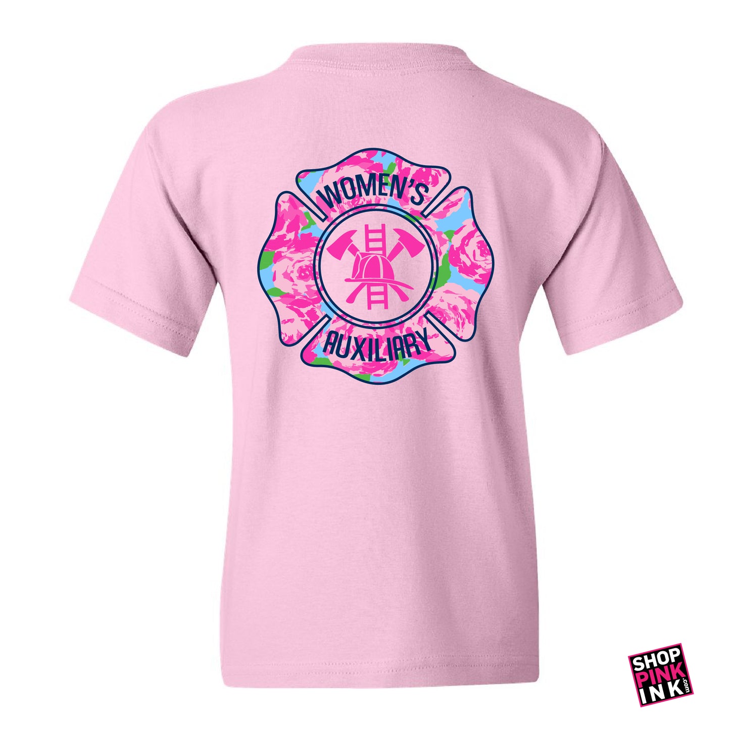 Jonesboro Firefighters Women's Auxiliary - Floral Maltese - Youth Short Sleeve - 22904