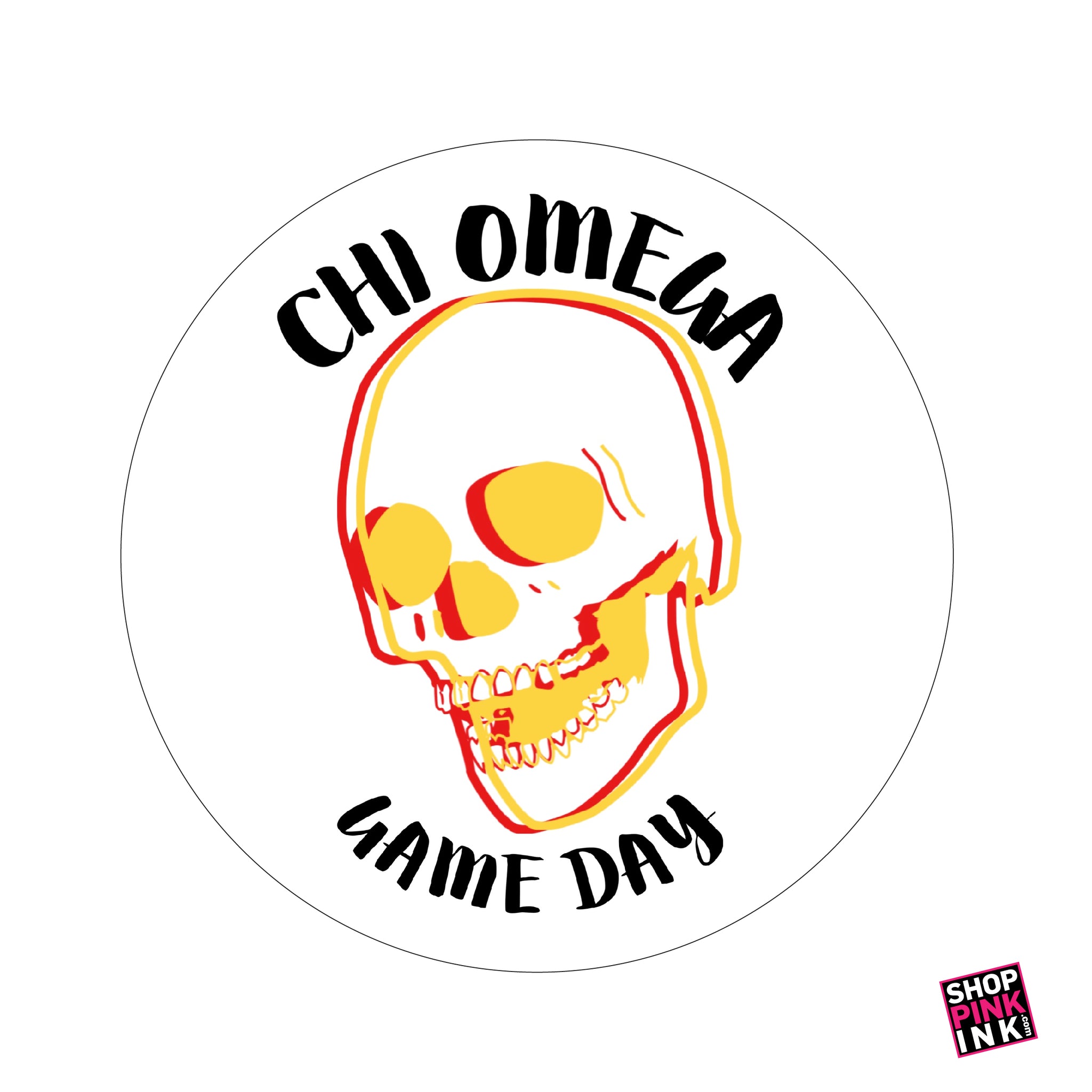 Chi Omega - Game Day Skull Button - 22957