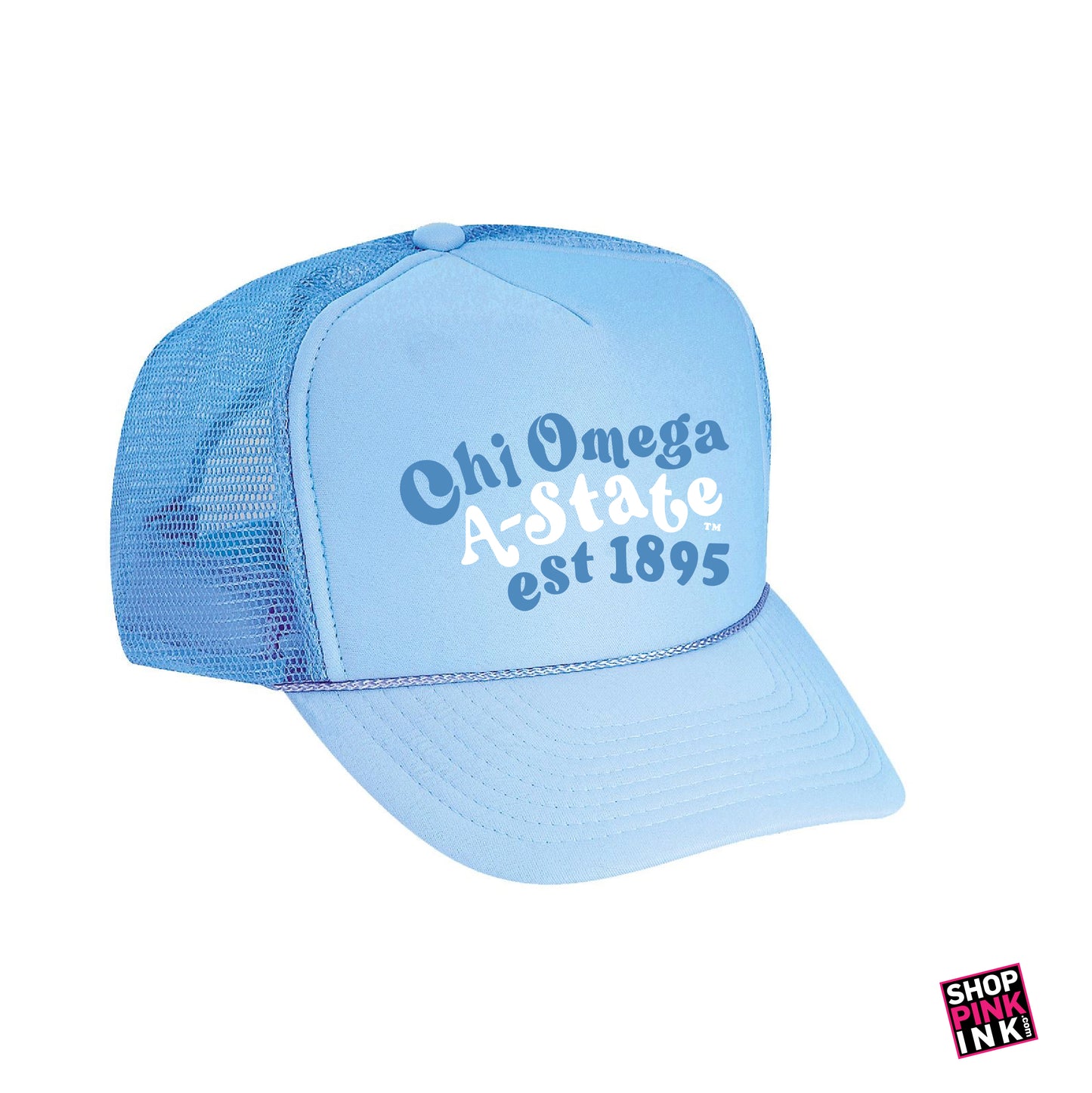 Chi Omega - Blue Wavy Hat - PI 23399