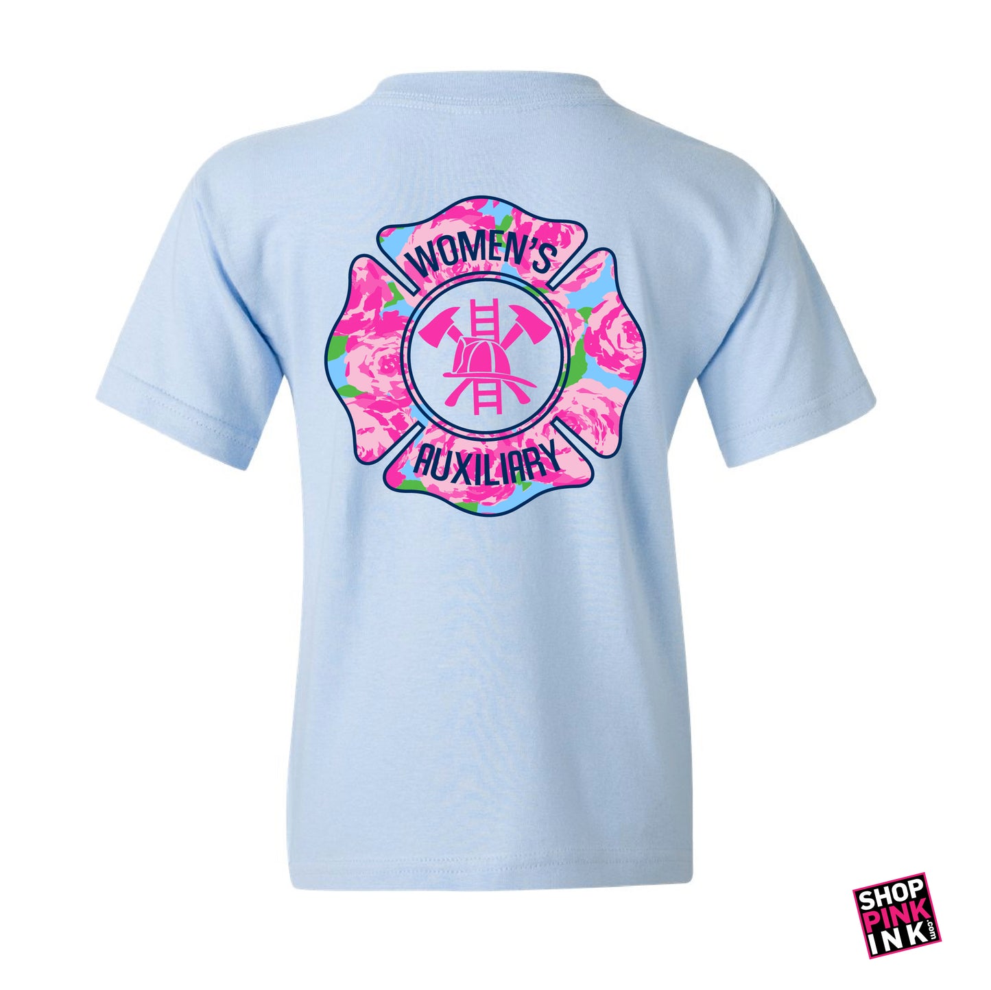 Jonesboro Firefighters Women's Auxiliary - Floral Maltese - Youth Short Sleeve - 22904