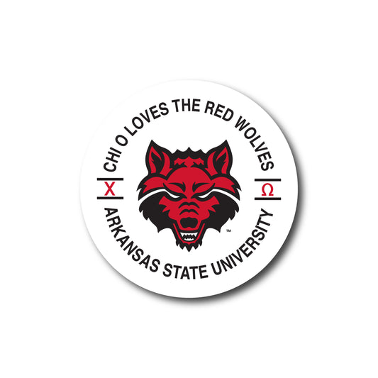 Chi O Loves the Red Wolves Button - PI 21144