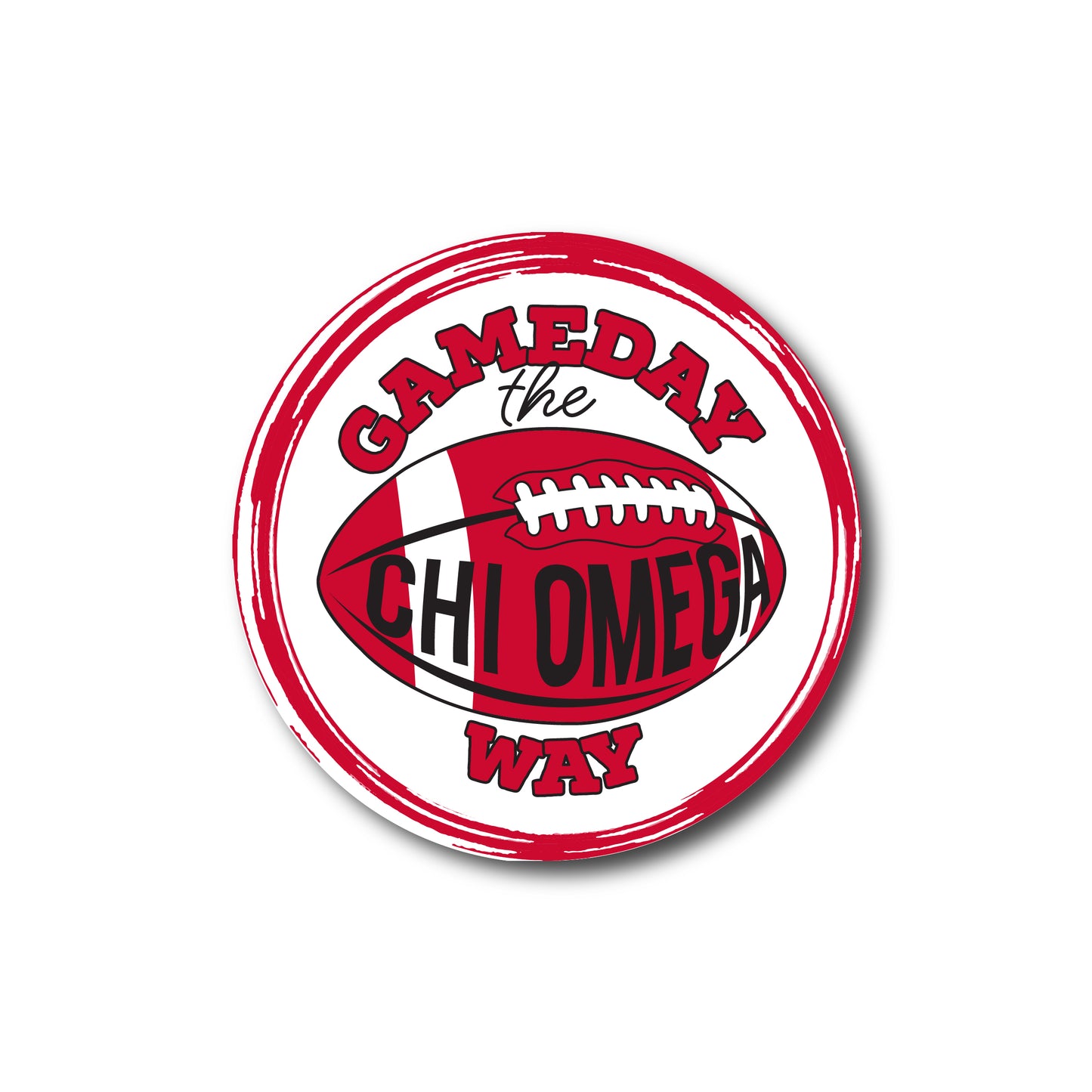 Football Gameday The Chi Omega Way - Button - PI 21179