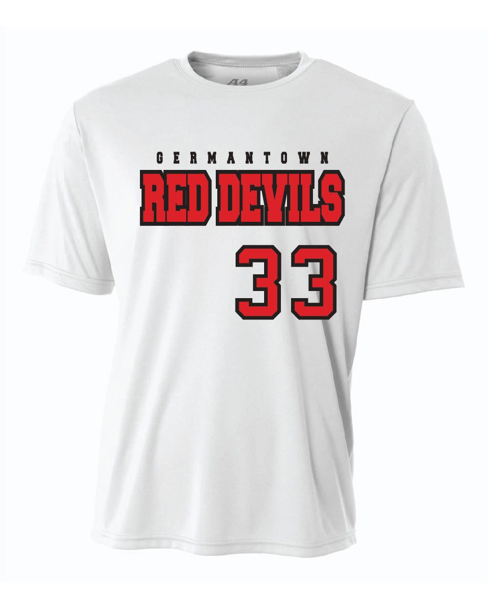 Germantown Softball - White Red Devils Jersey - 14770 12U