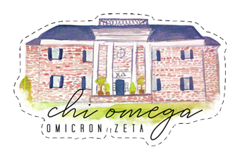 Chi Omega - Omicron Zeta House Sticker