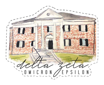 Delta Zeta - Omicron Epsilon House Sticker